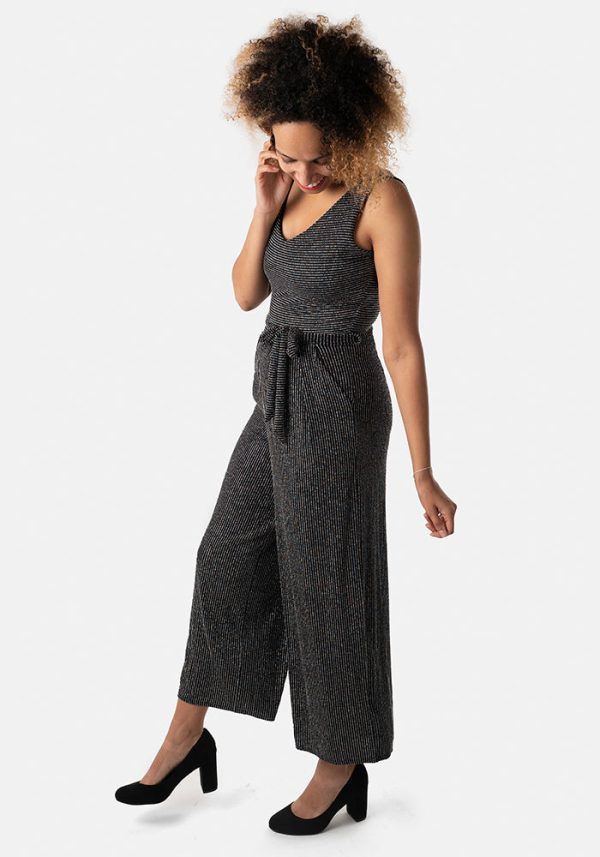 Black fashion silver jumpsuit